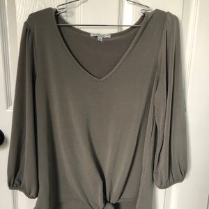 Tied V Neck Top